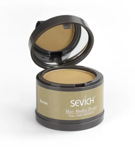 Sevich Hairline Repair Filling Powder in a round container with a mirror, ideal for achieving full hair instantly.